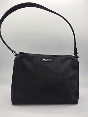 Kate Spade Black Nylon Shoulder Bag Small Baguette Purse